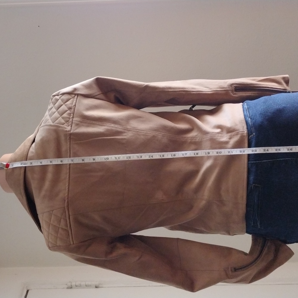 Kut from the Kloth beige faux suede biker jacket S - Picture 5 of 10
